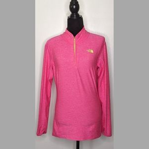 North Face Pink Athletic Quarter Zip Sz M